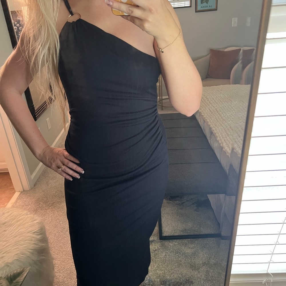 Significant Other Navy One-Shoulder Dress NWT - Picture 2 of 13